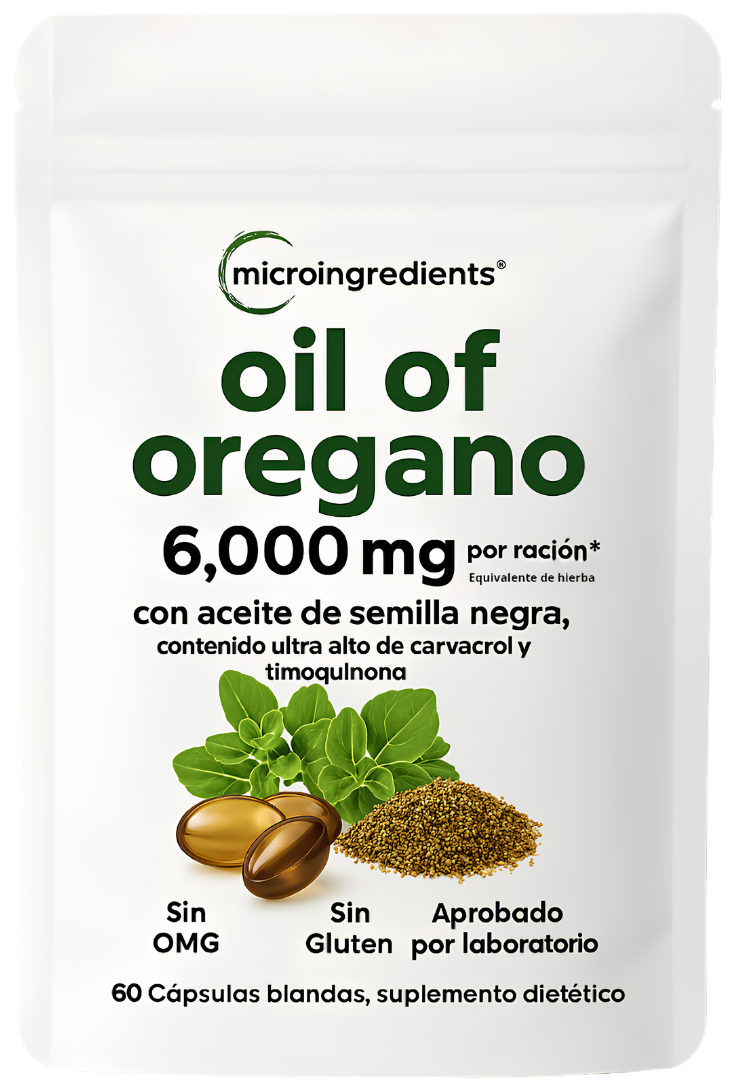 Aceite de Orégano Silvestre 6000mg + Semilla Negra (60 Cápsulas) - Foto 1