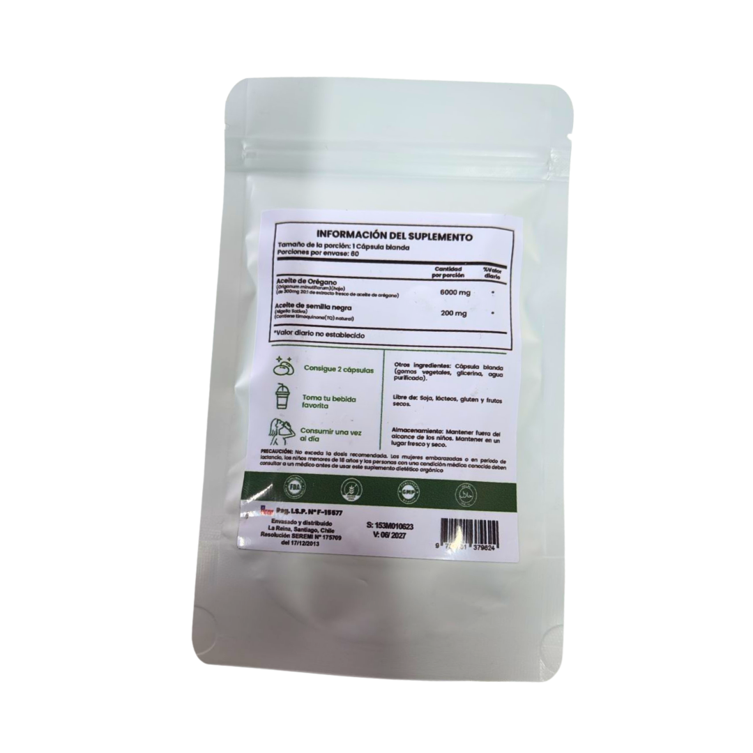 Aceite de Orégano Silvestre 6000mg + Semilla Negra (60 Cápsulas) - Foto 2